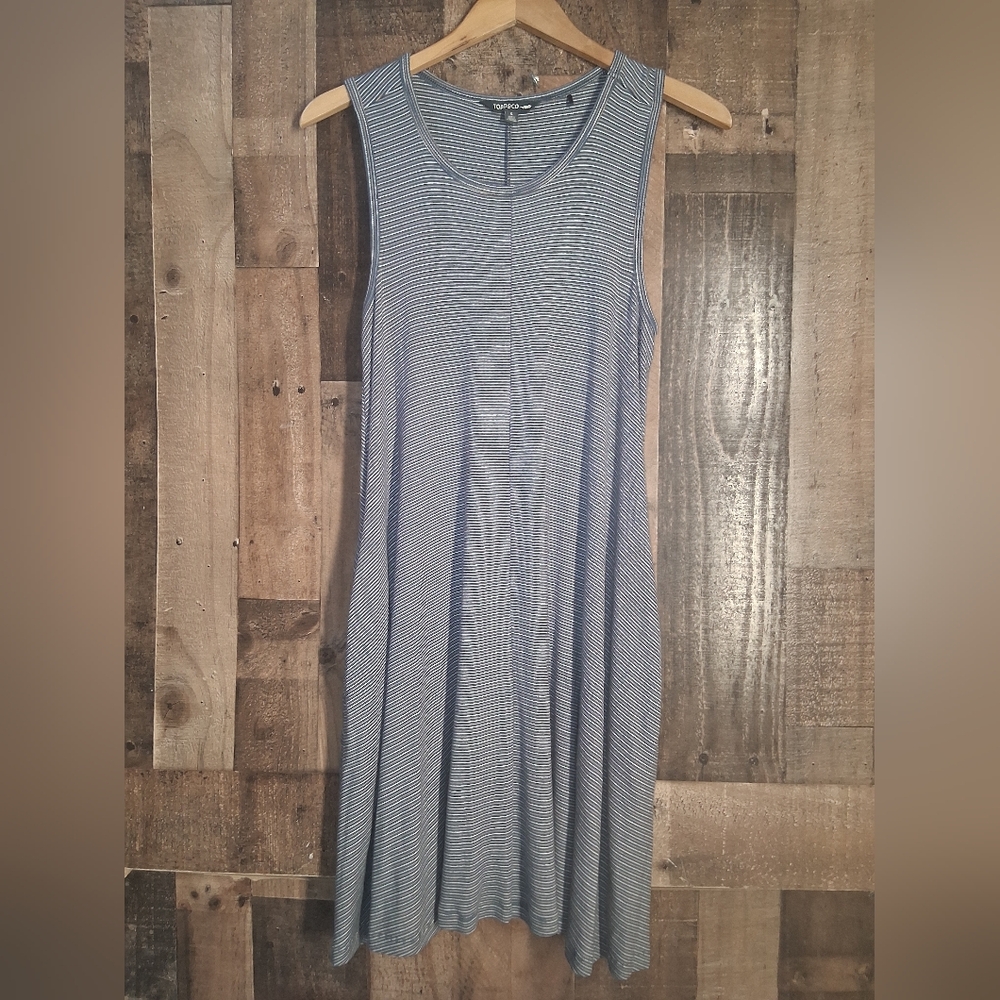 Toad and Co Daisy Rib Sleeveless Tank Striped Pockets Dress Size Large